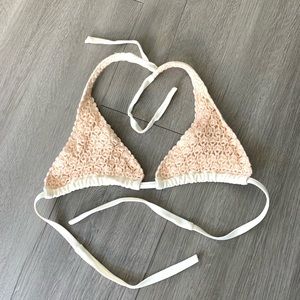 🎉HOST PICKCream Crocheted Teenie Bikini